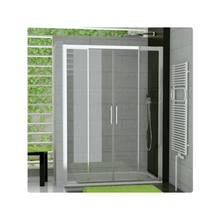 Ronal Sanswiss Top-Line Drzwi rozsuwane czteroczęściowe 160x190 cm, profile białe szkło przezroczyste TOPS416000407