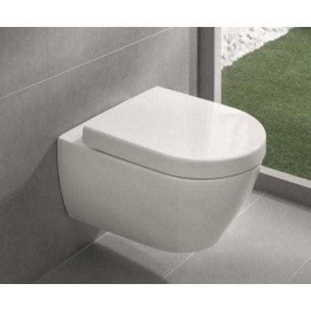Villeroy & Boch Subway 2.0 Toaleta WC podwieszana 37x56 cm lejowa DirectFlush bez kołnierza wewnętrznego z powłoką CeramicPlus, pergamonowa 5614R0R3