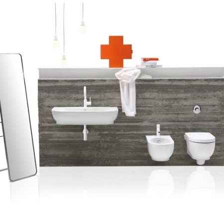 Simas E-Line Zestaw Muszla klozetowa miska WC podwieszana z deską sedesową wolnoopadającą, biały EL18+EL004