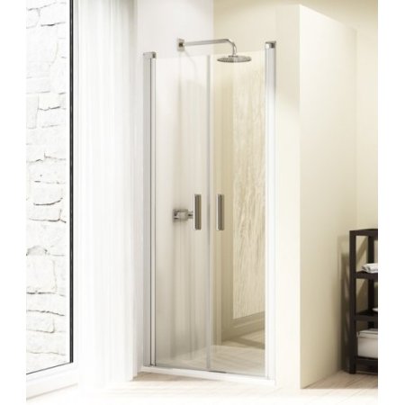Huppe Design Elegance Drzwi wahadłowe do wnęki - 80/200 srebrny matowy Szkło przezroczyste 8E1304.087.321