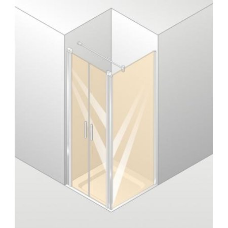Huppe Design Elegance Ścianka boczna do drzwi wahadłowych - 80/175 srebrny matowy Szkło przezroczyste Anti-Plaque 8E1517.087.322