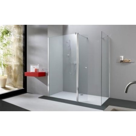 Huppe 501 Design Pure Drzwi skrzydłowe ze stałym segmentem do rozwiązań Walk-in - 140/200 biały Szkło przezroczyste 510891.055.321