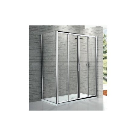 Novellini Lunes Drzwi podwójne przesuwne - profil biały 128 cm LUNES2A128-1D