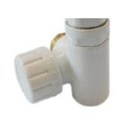 Schlosser Zawór termostatyczny do grzałki elektrycznej - prawy biały ze złączka PEX (604900002)
