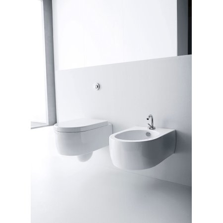 Kerasan Flo Zestaw Muszla klozetowa miska WC podwieszana 36x50 cm z deską sedesową zwykłą, biała 3115+318901