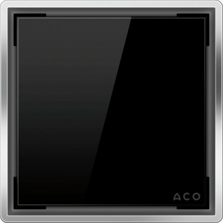 Aco Easyflow E Mix Ruszt do odpływu punktowego szklany 12,8x12,8 cm czarny 5141.38.01