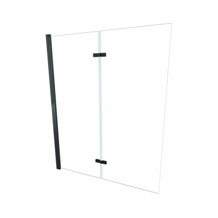 AD Naturalnie Jeziorak Parawan nawannowy składany 2-częściowy 100x150 cm profile czarne szkło transparentne SPW-002-100CZ