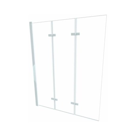 AD Naturalnie Sajno Parawan nawannowy składany 3-częściowy 120x150 cm profile białe szkło transparentne SPW-003-120BI