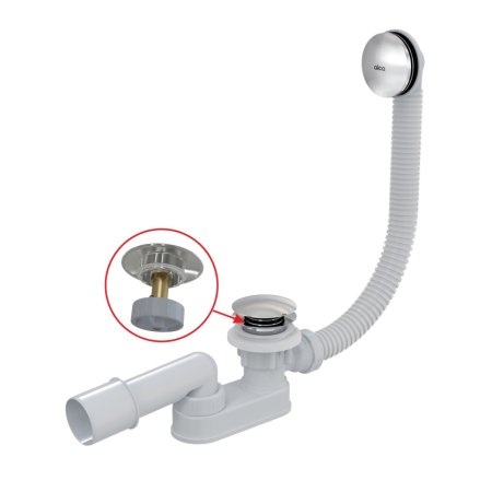 Alcaplast Syfon wannowy z korkiem klik klak 100 cm chrom A507CKM-100