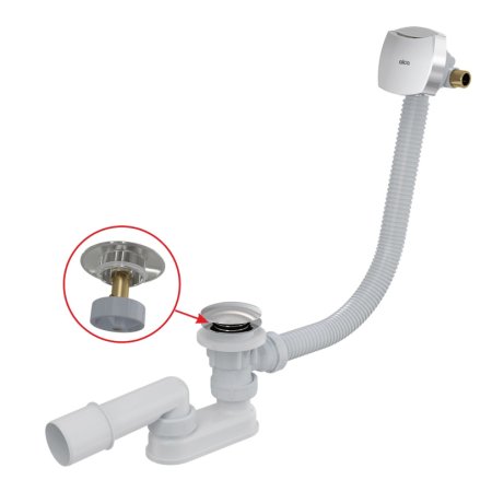 Alcaplast Syfon wannowy z korkiem klik klak 120 cm chrom A509CKM-120