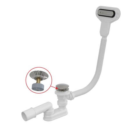 Alcaplast Syfon wannowy z korkiem klik klak 80 cm chrom A516CKM-80