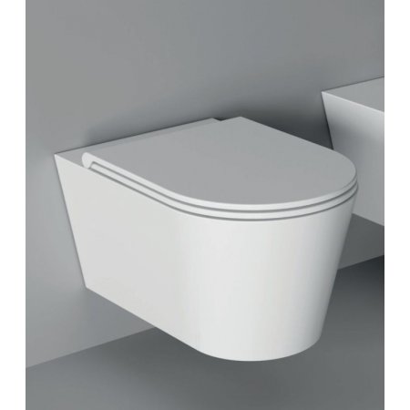 Alice Ceramica Hide Toaleta WC 57x37 cm bez kołnierza + deska wolnoopadająca + elementy mocujące biały 31170101+MC3101S+FIX10