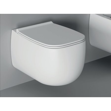 Alice Ceramica Nur Toaleta WC 55x33,5 cm bez kołnierza + deska wolnoopadająca + elementy mocujące biały 33120101+MC3301S+FIX10