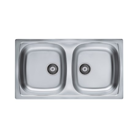 Alveus Basic 160 Zlewozmywak stalowy dwukomorowy 78x43,5 cm len 1049434