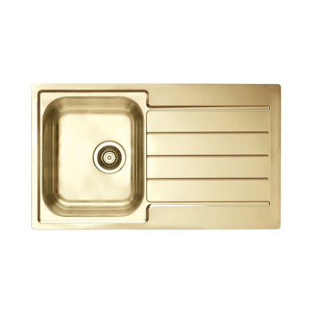 Alveus Monarch-Line 20 Zlewozmywak stalowy 86x50 cm 1-komorowy z ociekaczem złoty 1068988