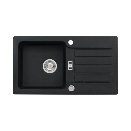 Alveus Niagara 30 Zlewozmywak granitowy 77,5x43 cm 1-komorowy z ociekaczem czarny 1123091
