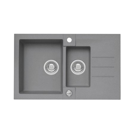 Alveus Rock 70 Zlewozmywak granitowy 78x48 cm 1,5-komorowy z ociekaczem szary 1217081