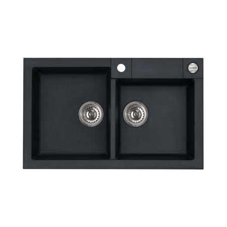Alveus Rock 90 Zlewozmywak granitowy dwukomorowy 78x48 cm czarny 1219091