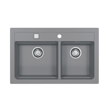 Alveus Atrox 50 Zlewozmywak granitowy dwukomorowy 79x50 cm szary 1132001