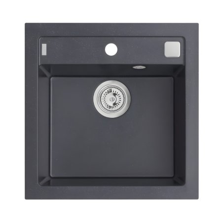 Alveus Formic 20 Zlewozmywak granitowy 52x51 cm 1-komorowy bez ociekacza czarny 4402091