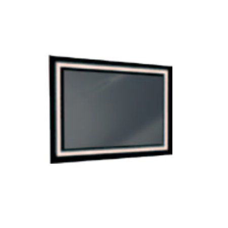 Antado Lustro prostokątne 60x80 cm z oświetleniem LED, ramka świetlna/czarny lacobel/światło zimne L1-B4-LED2B/671348