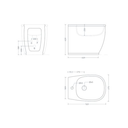 Art Ceram Atelier Bidet stojący biały ATB00201;00