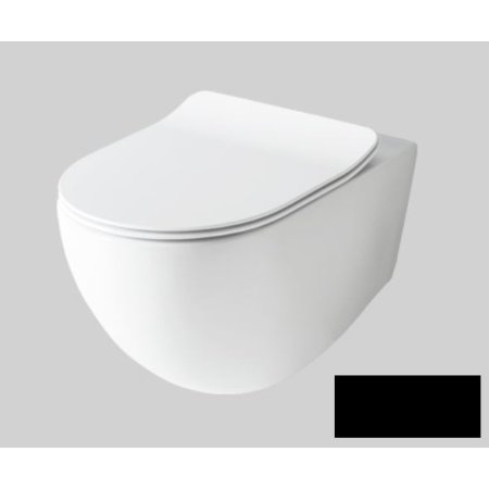 Art Ceram File 2.0 Zestaw Toaleta WC bez kołnierza 52x37 cm + deska wolnoopadająca czarny mat FLV0041730+FLA01417