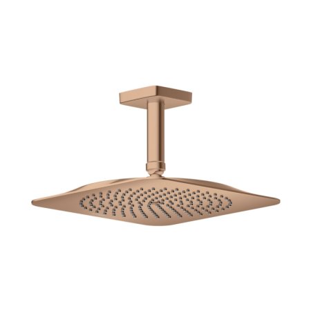Axor Citterio C Deszczownica 27x27 cm EcoSmart z ramieniem sufitowym czerwone złoto połysk 28793300