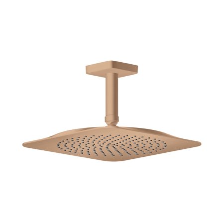 Axor Citterio C Deszczownica 27x27 cm EcoSmart z ramieniem sufitowym czerwone złoto szczotkowane 28793310