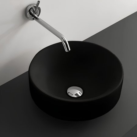 Kerasan Cento Umywalka wpuszczana w blat 45 cm czarna 355731