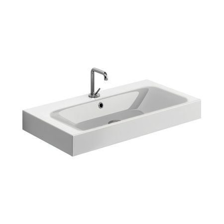 Kerasan Cento Umywalka wisząca lub nablatowa 80x45 cm biała 353330
