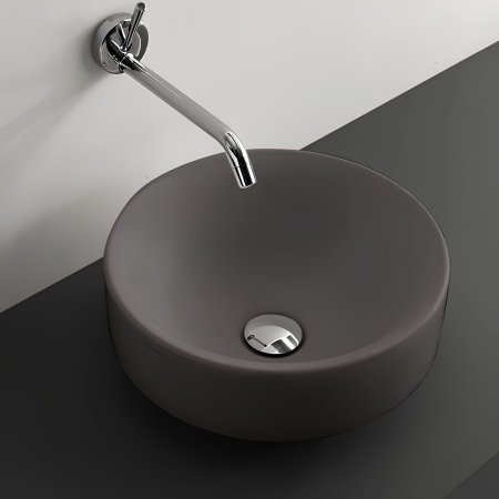 Kerasan Cento Umywalka wpuszczana w blat 45 cm ciemny szary 355789