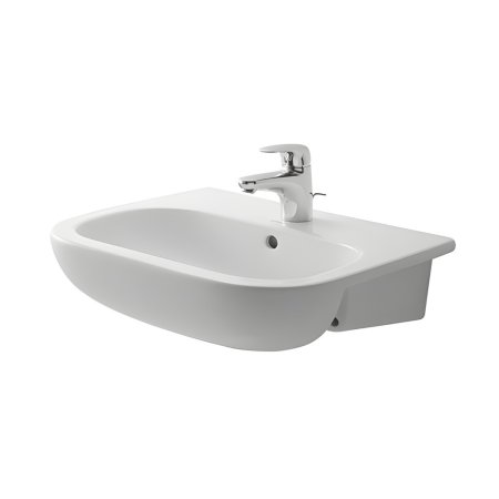 Duravit D-Code Umywalka p&oacute;łblatowa 55x44 cm z otworem na baterię biała 0339550000