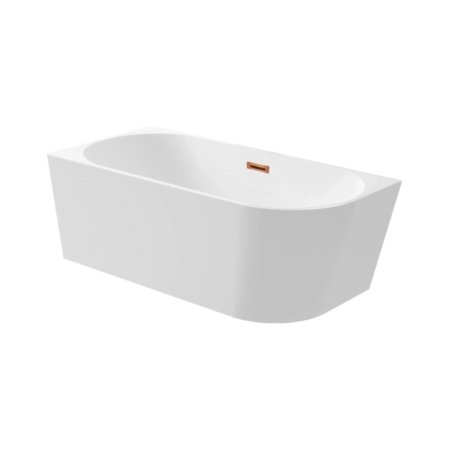Balneo Avola Wanna wolnostojąca 170x80 cm narożna lewa biała + syfon klik klak miedziany J0101060502-2