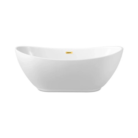 Balneo Parma Wanna wolnostojąca 170x72 cm biała + syfon klik klak złoty lustrzany J0101050301-1
