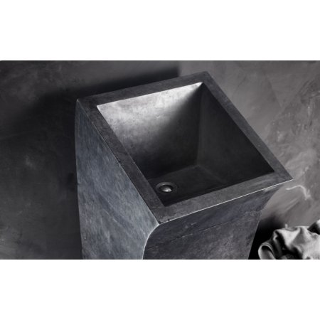Bathco Lungo Square Negro Umywalka wolnostojąca 38x45x100 cm kamienna, czarna 00359