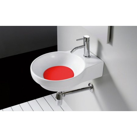 Bathco Marsella Rojo Umywalka nablatowa 40x50 cm biała/czerwona 4036RJ