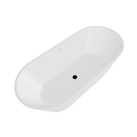 Besco Deeva Wanna wolnostojąca 180x80 cm biały połysk + syfon klik klak czarny mat WWA-180-DCZ