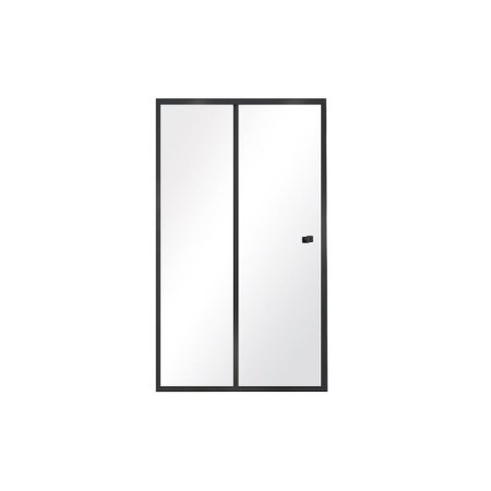 Besco Duo Slide Black Drzwi prysznicowe przesuwne 195x100 cm profile czarny mat szkło przezroczyste DDSB-100