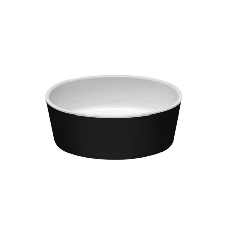 Besco Uniqa Matt Black&White Umywalka nablatowa 46x32 cm biały połysk/czarny mat + korek klik klak biały UMMC-U-NBB