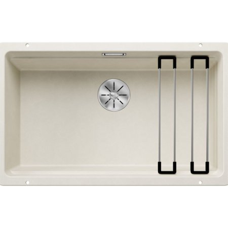 Blanco Etagon 700-U Zlewozmywak granitowy jednokomorowy 73x46 cm delikatny biały + szyny 527078 