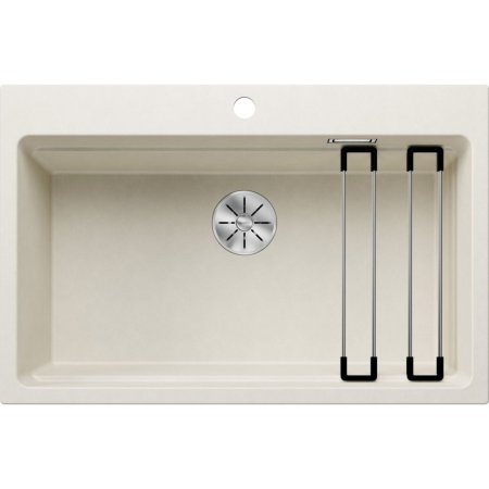 Blanco Etagon 8 Zlewozmywak granitowy jednokomorowy 78x51 cm delikatny biały + szyny 527079 