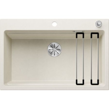 Blanco Etagon 8 Zlewozmywak granitowy jednokomorowy 78x51 cm delikatny biały + szyny 527080 