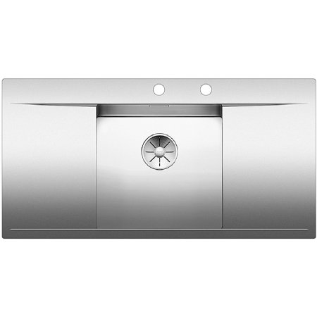 Blanco Flow 45 S-IF Zlewozmywak stalowy jednokomorowy 100x51 cm z ociekaczem, z korkiem automatycznym, stalowy 521636