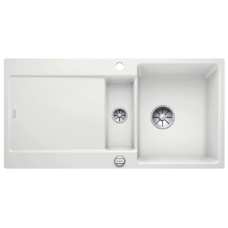 Blanco Idento 6 S-F Zlewozmywak ceramiczny półtorakomorowy 97,6x48,6 cm z korkiem automatycznym biały połysk 522270