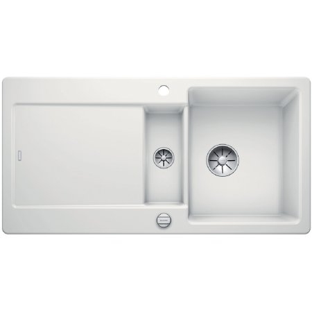 Blanco Idento 6 S Zlewozmywak ceramiczny półtorakomorowy 100x51 cm z ociekaczem, z korkiem automatycznym, z powłoką PuraPlus, biały 522124