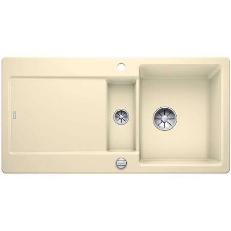 Blanco Idento 6 S Zlewozmywak ceramiczny półtorakomorowy 100x51 cm z ociekaczem, z korkiem automatycznym, z powłoką PuraPlus, jaśminowy 522125