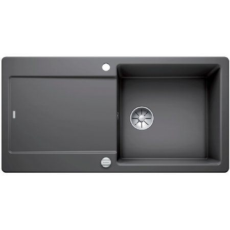 Blanco Idento XL 6 S Zlewozmywak ceramiczny jednokomorowy 100x51 cm z ociekaczem, z korkiem automatycznym, z powłoką PuraPlus, bazaltowy 522134