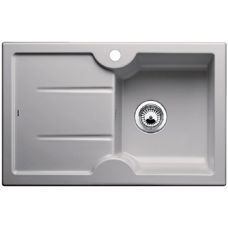 Blanco Idessa 45 S Zlewozmywak ceramiczny jednokomorowy 78x50 cm prawa komora, z ociekaczem, bez korka automatycznego, szarość aluminium 514496