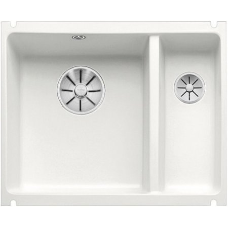Blanco Subline 350/150-U Zlewozmywak ceramiczny 1,5-komorowy 56,7x45,6 cm bez ociekacza, biały matowy 523743